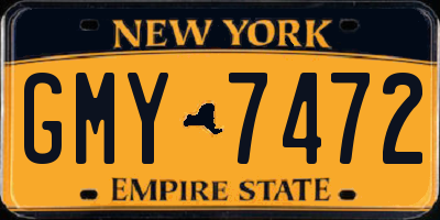 NY license plate GMY7472