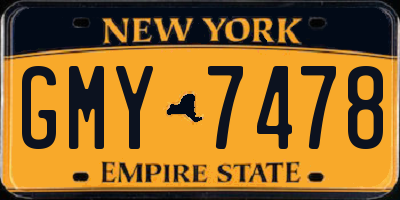 NY license plate GMY7478