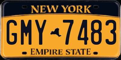 NY license plate GMY7483