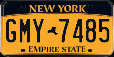 NY license plate GMY7485