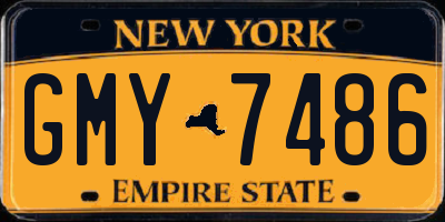 NY license plate GMY7486