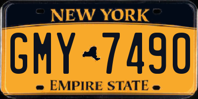 NY license plate GMY7490