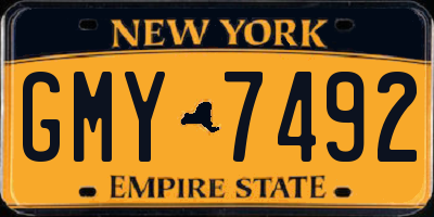 NY license plate GMY7492