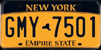NY license plate GMY7501