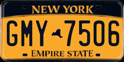 NY license plate GMY7506