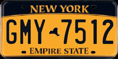 NY license plate GMY7512