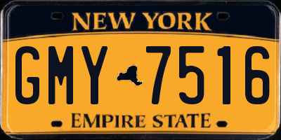 NY license plate GMY7516