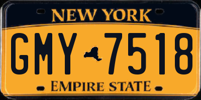 NY license plate GMY7518