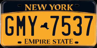 NY license plate GMY7537