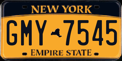 NY license plate GMY7545