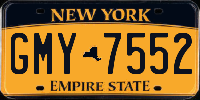 NY license plate GMY7552