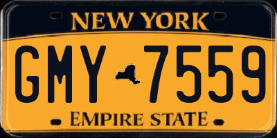 NY license plate GMY7559