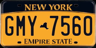 NY license plate GMY7560