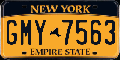 NY license plate GMY7563