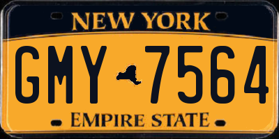 NY license plate GMY7564