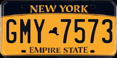 NY license plate GMY7573