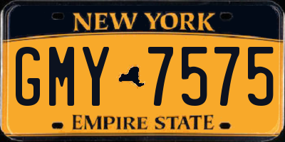 NY license plate GMY7575