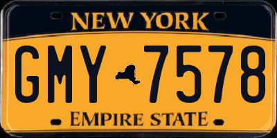 NY license plate GMY7578