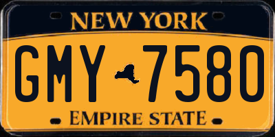 NY license plate GMY7580