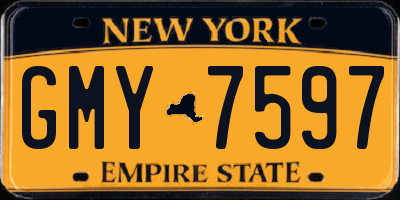 NY license plate GMY7597