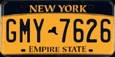 NY license plate GMY7626