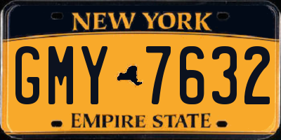 NY license plate GMY7632