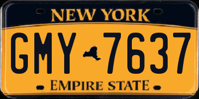 NY license plate GMY7637