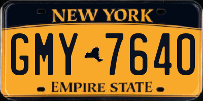 NY license plate GMY7640