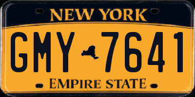 NY license plate GMY7641