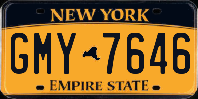 NY license plate GMY7646