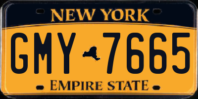 NY license plate GMY7665
