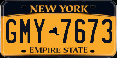 NY license plate GMY7673