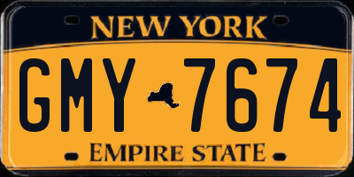 NY license plate GMY7674