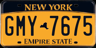NY license plate GMY7675