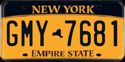NY license plate GMY7681