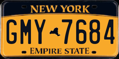 NY license plate GMY7684
