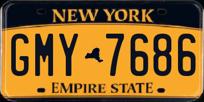NY license plate GMY7686