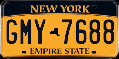 NY license plate GMY7688