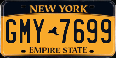 NY license plate GMY7699