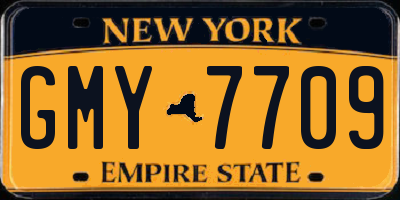 NY license plate GMY7709