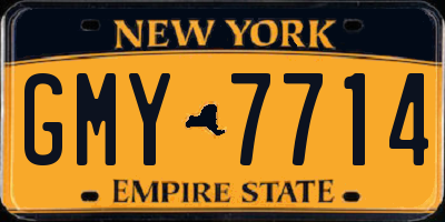 NY license plate GMY7714