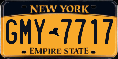 NY license plate GMY7717