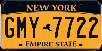 NY license plate GMY7722
