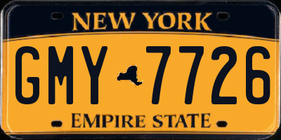 NY license plate GMY7726