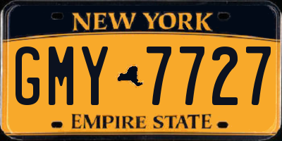 NY license plate GMY7727