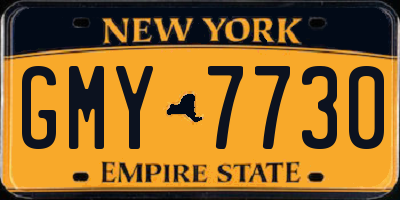 NY license plate GMY7730