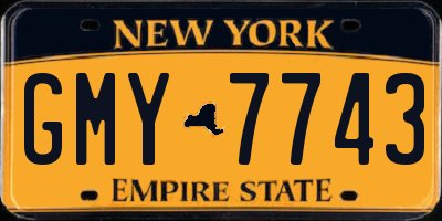 NY license plate GMY7743
