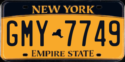 NY license plate GMY7749