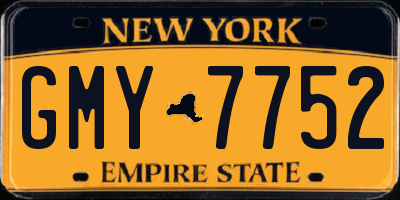 NY license plate GMY7752