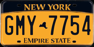 NY license plate GMY7754